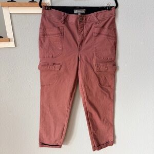 WIT & WISDOM Ab'solution Roll Cuff Stretch Utility Pants In Rum Raisin Sz 12